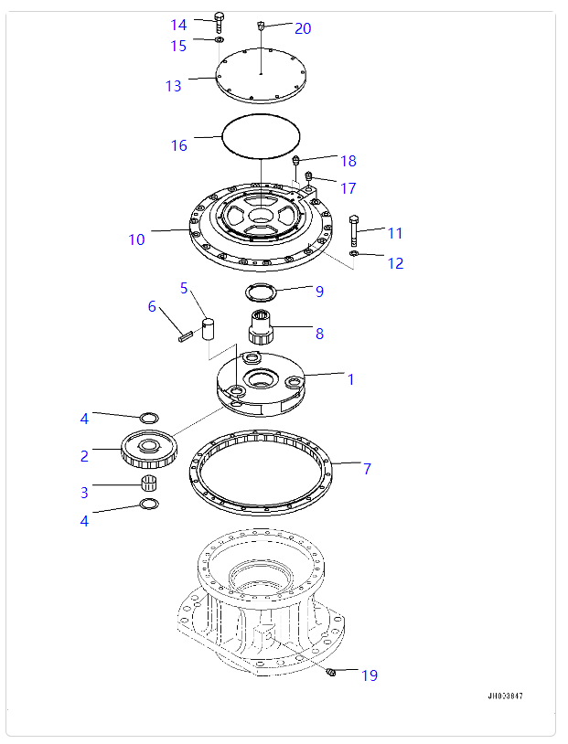 PC2000-8 回转牙箱(1) PC2000-8 Placa base(1)