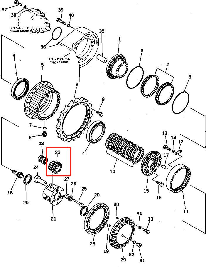 PC300-3 207-27-00040 2072700040 PC300-3 Gear planetario 