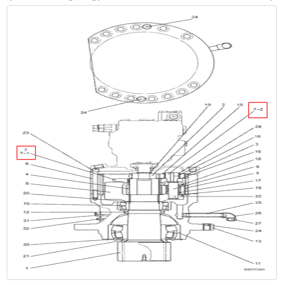 SK200-8 回转一级架总成
