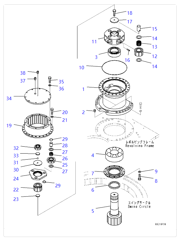 PC450-7 PC450-8 回转总成
