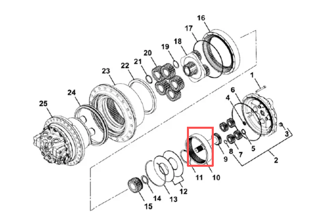 JCB220旧款行走一级齿圈
