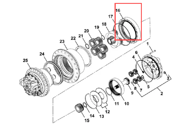JCB220 旧款行走二级齿圈