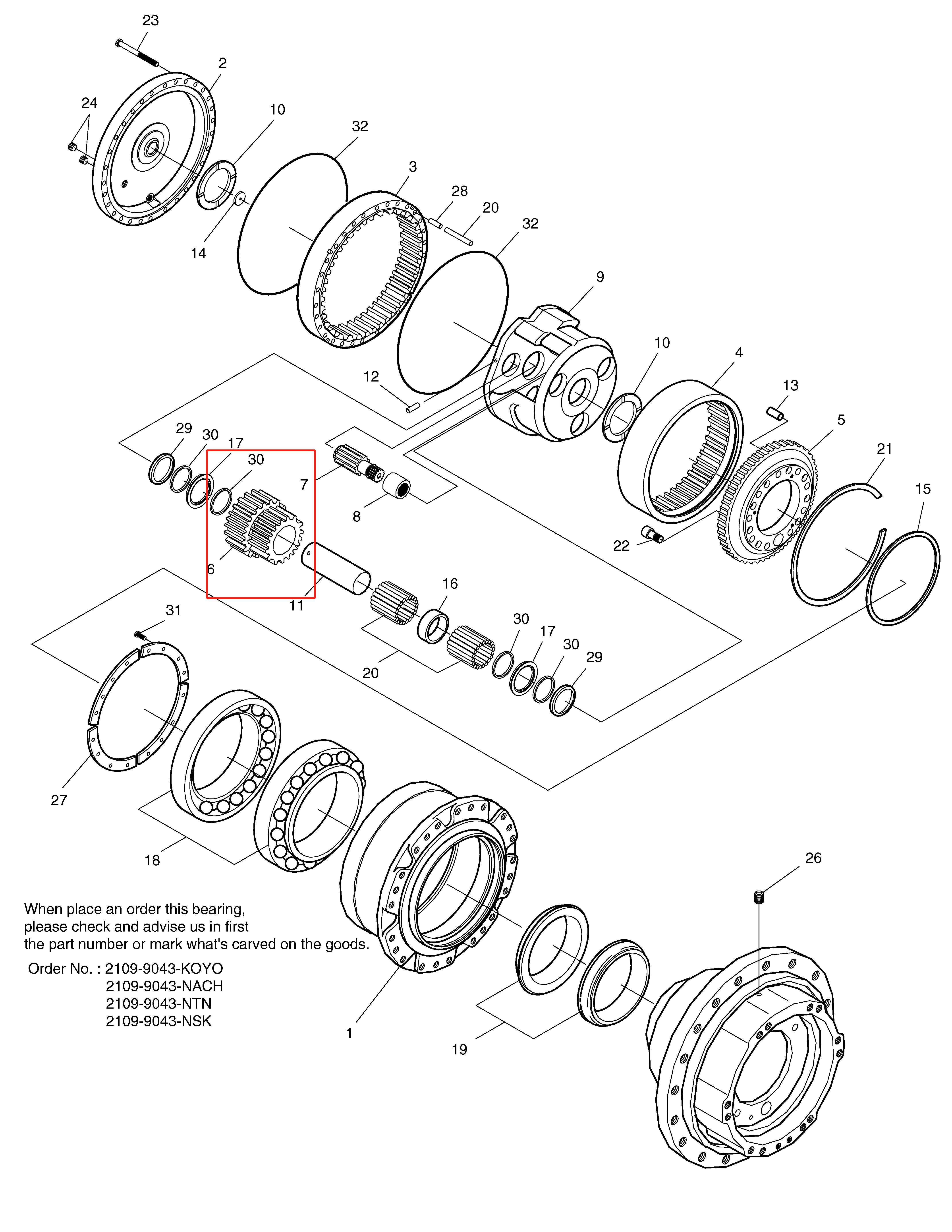 Solar 280LC-III Solar 290LC-V Solar 300LC-V 2101-1019G Solar 300LC-V Gear planetario